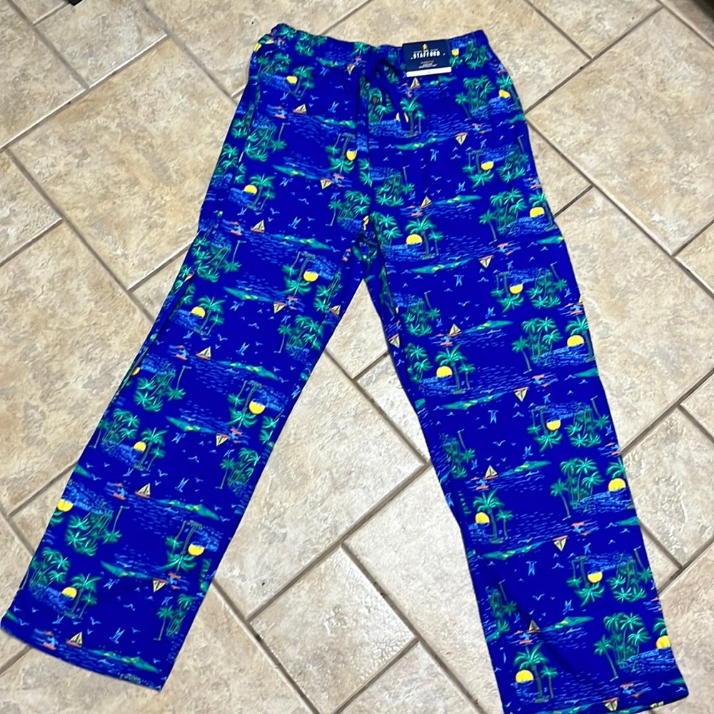 New Stafford Medium Blue Palm Tree Lounge Pants